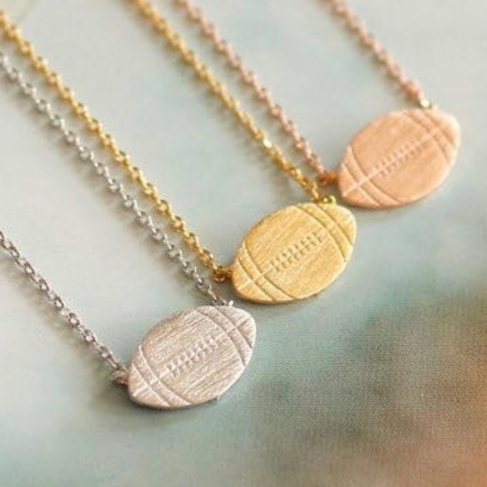 CHARMING FOOTBALL NECKLACE—SILVER & ROSE GOLD ARE WHAT WE HAVE LEFT!! BNWT!!